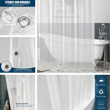Charger l'image dans la galerie, Rideau de douche Transparent imperméable, doublure de rideaux de bain en plastique blanc, Transparent/rose, moisissure de salle de bain, PEVA, maison de luxe avec crochets
