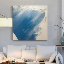 Laden Sie das Bild in den Galerie-Viewer, Abstract Blue Texture Mural Wall Art Canvas Handmade Oil Painting 3 Pcs Home Decor Posters Living Room Sofa Bedroom Restaurant