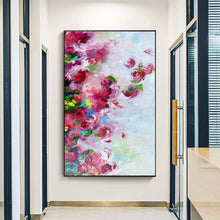 Загрузите изображение в программу просмотра галереи, Hand Painted Canvas Oil Painting Cuadros Grandes Modern Abstract Salon Bar Home Bedroom Wall Art Decorationmural Handmade Flower