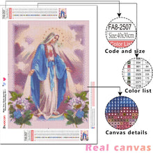 Cargar imagen en el visor de la galería, Pintura de diamante 5d, bordado de diamantes de la Virgen María, punto de cruz, imágenes religiosas de diamantes de imitación, Kit para manualidades en mosaico