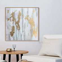 Cargar imagen en el visor de la galería, 100% Handmade Abstract Gold Foil Wall Painting Canvas Art Oil Painting Acrylic Interior Mural for Living Room Bedroom Restaurant