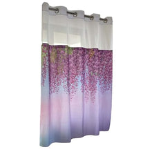 Load image into Gallery viewer, Whatarter Pink Leaf Shower Curtain No Hook with Snap-in Liner Top Window Hotel Fabric Cloth Decor Bathroom Double Layers Red Floral Green Flower Curtains Sets Decorative 71 x 74 inches