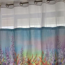 Load image into Gallery viewer, Whatarter Purple Floral Yellow Flower Shower Curtain No Hook with Snap-in Liner Top Window Hotel Luxury Fabric Cloth Decor Bathroom Double Layers Mesh Curtains Sets Decorative 71 x 74 inches