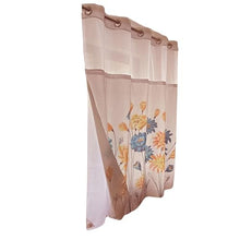 Load image into Gallery viewer, Whatarter Yellow Floral Blue Flower Teal Shower Curtain No Hook with Snap-in Liner Top Window Hotel Luxury Fabric Cloth Decor Bathroom Double Layers Mesh Curtains Sets Decorative 71 x 74 inches