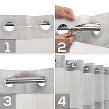 Load image into Gallery viewer, No Hook Slub Textured Shower Curtain with Snap-in PEVA Liner Set - 71" x 74"(72"), Hotel Style with See Through Top Window, Machine Washable & Water Repellent, Gray, 71x74