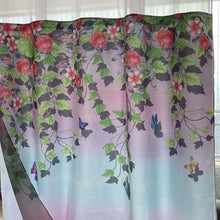 Load image into Gallery viewer, Whatarter Green Leaf Red Floral Shower Curtain No Hook with Snap-in Liner Top Window Hotel Luxury Fabric Cloth Decor Bathroom Double Layers Mesh Curtains Sets Decorative 71 x 74 inches