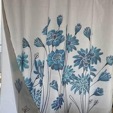 Load image into Gallery viewer, Whatarter Blue Floral Teal Flower Shower Curtain No Hook with Snap-in Liner Top Window Hotel Luxury Fabric Cloth Decor Bathroom Double Layers Mesh Curtains Sets Decorative 71 x 74 inches