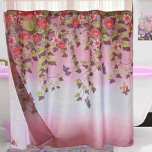 Load image into Gallery viewer, Whatarter Green Leaf Red Floral Shower Curtain No Hook with Snap-in Liner Top Window Hotel Luxury Fabric Cloth Decor Bathroom Double Layers Mesh Curtains Sets Decorative 71 x 74 inches