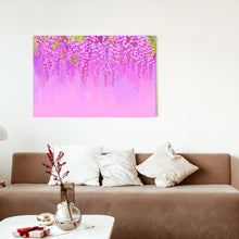 Laden Sie das Bild in den Galerie-Viewer, Kunst Leinwand Wandmalerei lila rosa Blumen