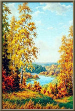 Laden Sie das Bild in den Galerie-Viewer, Voller Diamantbohrer Runde Landschaft Mosaik Diamantstickerei Baum Diamantmalerei Steden Kreuzstich Diamantkunst Strasssteine