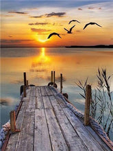 Load image into Gallery viewer, DIY 5D Diamond Painting Landscape Sunset Cross Stitch Kit Full Square Embroidery Scenery Mosaic Art Picture of Rhinestones Decor