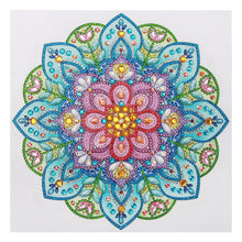 Cargar imagen en el visor de la galería, Pintura de diamante DIY 5D Diamante de imitación de forma especial, Flor de mandala, Juego de pintura de diamante de cristal de diamante parcial