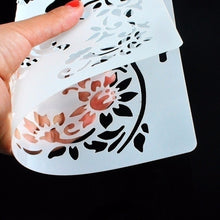Cargar imagen en el visor de la galería, Plantillas de Mandala para manualidades DIY tamaño A4 A3 A2 para pintar sobre madera, tela, arte de paredes álbum de recortes estampado álbum tarjetas de papel de grabado