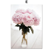 Laden Sie das Bild in den Galerie-Viewer, Kirschblüten Pfingstrose Nelke Blume Berg Nordic Poster und Drucke Wandkunst Leinwand Malerei Wandbilder für Wohnzimmer