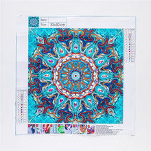 Cargar imagen en el visor de la galería, Pintura de diamante DIY 5D Diamante de imitación de forma especial, Flor de mandala, Juego de pintura de diamante de cristal de diamante parcial