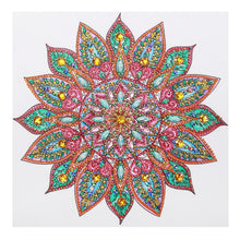 Cargar imagen en el visor de la galería, Pintura de diamante DIY 5D Diamante de imitación de forma especial, Flor de mandala, Juego de pintura de diamante de cristal de diamante parcial