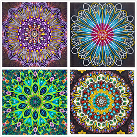 Pintura de diamante DIY 5D Diamante de imitación de forma especial, Flor de mandala, Juego de pintura de diamante de cristal de diamante parcial
