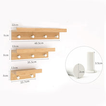 Cargar imagen en el visor de la galería, Perchero flotante de bambú montado en la pared Perchero Perchero Toallero Perchero Estilo europeo Vestido Perchero Perchero Puerta de la pared Perchero