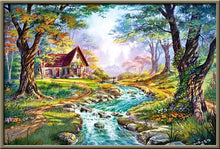Laden Sie das Bild in den Galerie-Viewer, Voller Diamantbohrer Runde Landschaft Mosaik Diamantstickerei Baum Diamantmalerei Steden Kreuzstich Diamantkunst Strasssteine