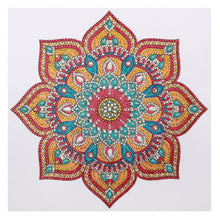 Cargar imagen en el visor de la galería, Pintura de diamante DIY 5D Diamante de imitación de forma especial, Flor de mandala, Juego de pintura de diamante de cristal de diamante parcial