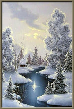 Laden Sie das Bild in den Galerie-Viewer, Voller Diamantbohrer Runde Landschaft Mosaik Diamantstickerei Baum Diamantmalerei Steden Kreuzstich Diamantkunst Strasssteine