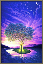 Laden Sie das Bild in den Galerie-Viewer, Voller Diamantbohrer Runde Landschaft Mosaik Diamantstickerei Baum Diamantmalerei Steden Kreuzstich Diamantkunst Strasssteine