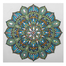 Cargar imagen en el visor de la galería, Pintura de diamante DIY 5D Diamante de imitación de forma especial, Flor de mandala, Juego de pintura de diamante de cristal de diamante parcial