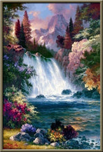 Laden Sie das Bild in den Galerie-Viewer, Voller Diamantbohrer Runde Landschaft Mosaik Diamantstickerei Baum Diamantmalerei Steden Kreuzstich Diamantkunst Strasssteine