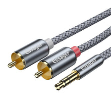 Charger l'image dans la galerie, Essager Câble RCA HiFi Stéréo 2RCA vers 3,5 mm Câble audio AUX RCA Jack 3,5 Y Répartiteur pour amplificateurs Audio Home Cinéma Câble RCA