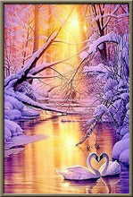 Laden Sie das Bild in den Galerie-Viewer, Voller Diamantbohrer Runde Landschaft Mosaik Diamantstickerei Baum Diamantmalerei Steden Kreuzstich Diamantkunst Strasssteine