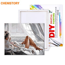 Charger l'image dans la galerie, CHENISTORY Cadre Figure Image DIY Peinture Par Numéros Femmes Moderne Mur Art Toile Peinture Calligraphie Pour La Décoration Intérieure 60x75cm