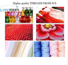 Laden Sie das Bild in den Galerie-Viewer, Eine ruhige Nacht Landschaftsmalerei Muster gezählt auf Leinwand gedruckt Chinesische Kreuzstich-Kit Handarbeit Set Stickerei