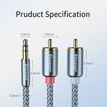 Charger l'image dans la galerie, Essager Câble RCA HiFi Stéréo 2RCA vers 3,5 mm Câble audio AUX RCA Jack 3,5 Y Répartiteur pour amplificateurs Audio Home Cinéma Câble RCA
