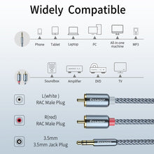 Charger l'image dans la galerie, Essager Câble RCA HiFi Stéréo 2RCA vers 3,5 mm Câble audio AUX RCA Jack 3,5 Y Répartiteur pour amplificateurs Audio Home Cinéma Câble RCA