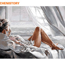 Charger l'image dans la galerie, CHENISTORY Cadre Figure Image DIY Peinture Par Numéros Femmes Moderne Mur Art Toile Peinture Calligraphie Pour La Décoration Intérieure 60x75cm