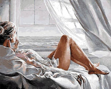 Charger l'image dans la galerie, CHENISTORY Cadre Figure Image DIY Peinture Par Numéros Femmes Moderne Mur Art Toile Peinture Calligraphie Pour La Décoration Intérieure 60x75cm