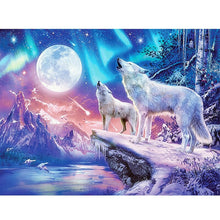 Cargar imagen en el visor de la galería, 5D DIY cuadrado completo/redondo diamante pintura nieve Lobo diamante bordado animales hogar Decoración regalo mosaico invierno paisaje patrón