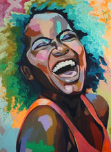 Laden Sie das Bild in den Galerie-Viewer, Afrikanische schwarze Frau Graffiti Kunst Poster und Drucke Abstrakte afrikanische Mädchen Leinwand Gemälde an der Wand Kunst Bilder Wanddekoration