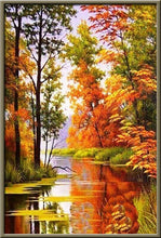 Laden Sie das Bild in den Galerie-Viewer, Voller Diamantbohrer Runde Landschaft Mosaik Diamantstickerei Baum Diamantmalerei Steden Kreuzstich Diamantkunst Strasssteine