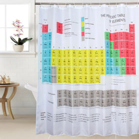 Hot Sale Periodic Table of Elements Shower Curtain Chemical Form Digital Printing Waterproof Shower Curtain Bathroom Products