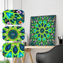 Cargar imagen en el visor de la galería, Pintura de diamante DIY 5D Diamante de imitación de forma especial, Flor de mandala, Juego de pintura de diamante de cristal de diamante parcial