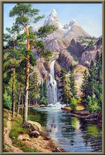 Laden Sie das Bild in den Galerie-Viewer, Voller Diamantbohrer Runde Landschaft Mosaik Diamantstickerei Baum Diamantmalerei Steden Kreuzstich Diamantkunst Strasssteine