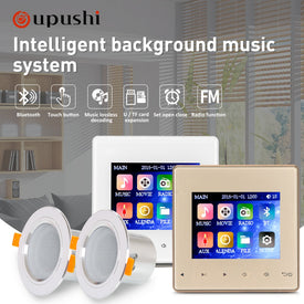 Ricevitore Bluetooth a parete da 2,8 pollici con amplificatore aduio a parete con altoparlante da soffitto impermeabile da 3 pollici per il sistema audio del bagno