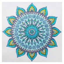 Cargar imagen en el visor de la galería, Pintura de diamante DIY 5D Diamante de imitación de forma especial, Flor de mandala, Juego de pintura de diamante de cristal de diamante parcial