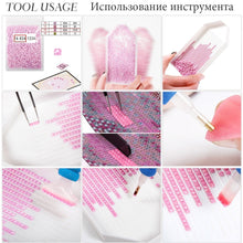 Cargar imagen en el visor de la galería, 5 unids/set pintura de diamantes de múltiples imágenes flor punto de cruz bordado de diamantes redondo completo DIY mosaico de diamantes decoración del hogar