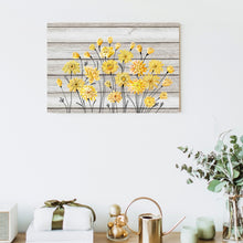Load image into Gallery viewer, Yellow Flowers Canvas Wall Art Wood Board Background Decor