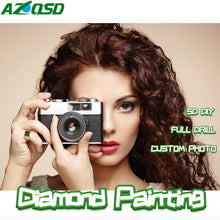 Cargar imagen en el visor de la galería, AZQSD, pintura de diamantes personalizada, foto 5D, cuadro completo cuadrado y redondo, mosaico de diamantes de imitación, decoración del hogar, regalo de Festival, artes DIY