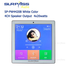 Carica l'immagine nel visualizzatore della Galleria, Smart Home Audio Mini amplificatore Bluetooth senza fili a 2/4 canali Touch Screen da 4 pollici Radio FM Funzione scheda TF AUX nell'amplificatore da parete