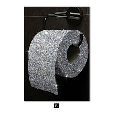 Charger l'image dans la galerie, Mode femme lèvre toile affiche diamant rouleau de toilette papier mur Art impression peinture moderne image pour salle de bain décoration de la maison