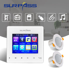 Mini Panel amplificador de pared, compatible con Bluetooth, Fm HiFi, cine en casa, sonido estéreo, Audio con altavoz de techo, sistema PA para baño